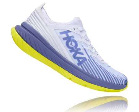 Hoka Carbon X-SPE Distance - Adidasi Alergare Pe Drum Dama Albi / Albastri | RO-Ooof5hB